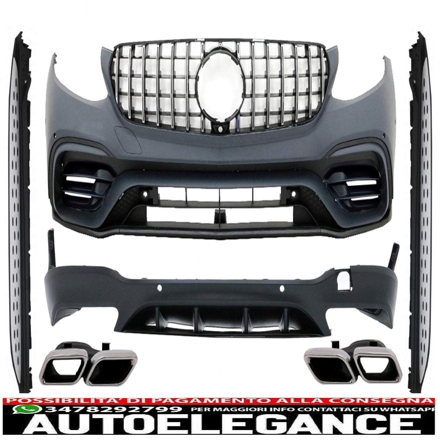 body kit suitable for mercedes glc suv x253 (2015-07.2019) design glc63 with running boards 
