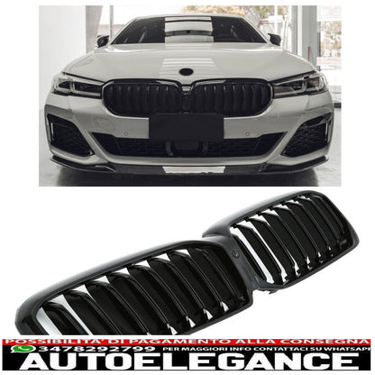 Adatto alla griglia del radiatore sportiva BMW Serie 5 G30 G31 LCI nero lucido AUTOELEGANCERICAMBI