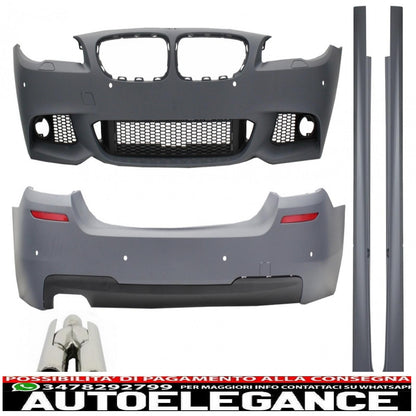 complete body kit suitable for bmw f10 5 series (2011-) m-technik design with acs-design exhaust tips 