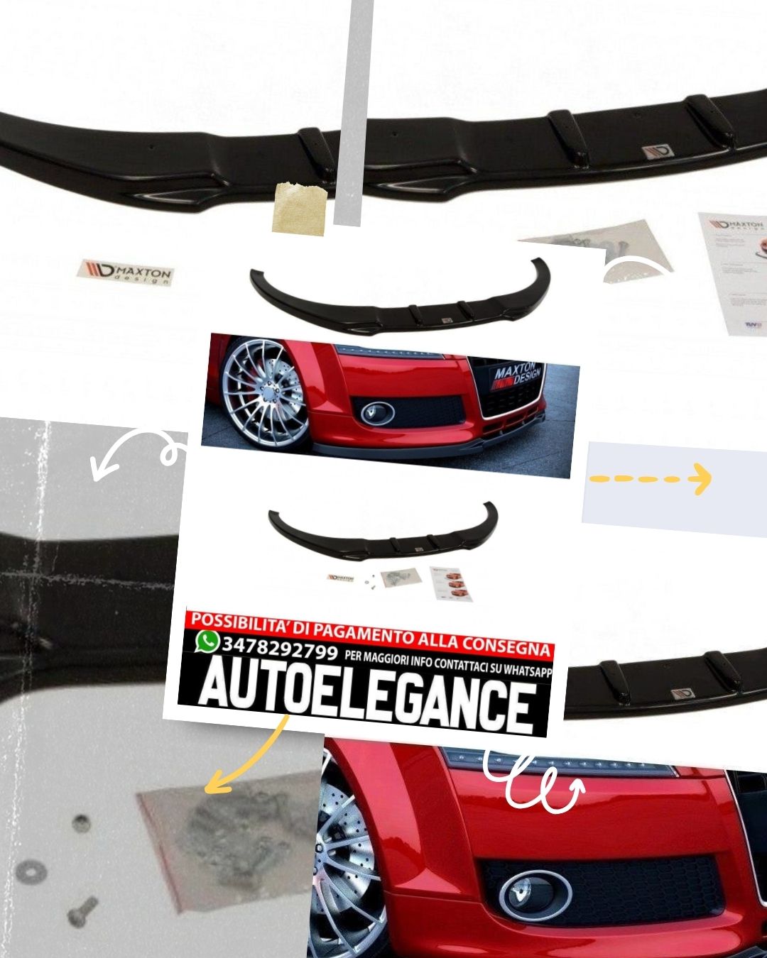 SPLITTER ANTERIORE ADATTO COMPATIBILE PER AUDI TT 8J  (2006-2013)