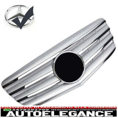 Sport radiator grille for Mercedes W211 S211 E 2006-2009 silver chrome