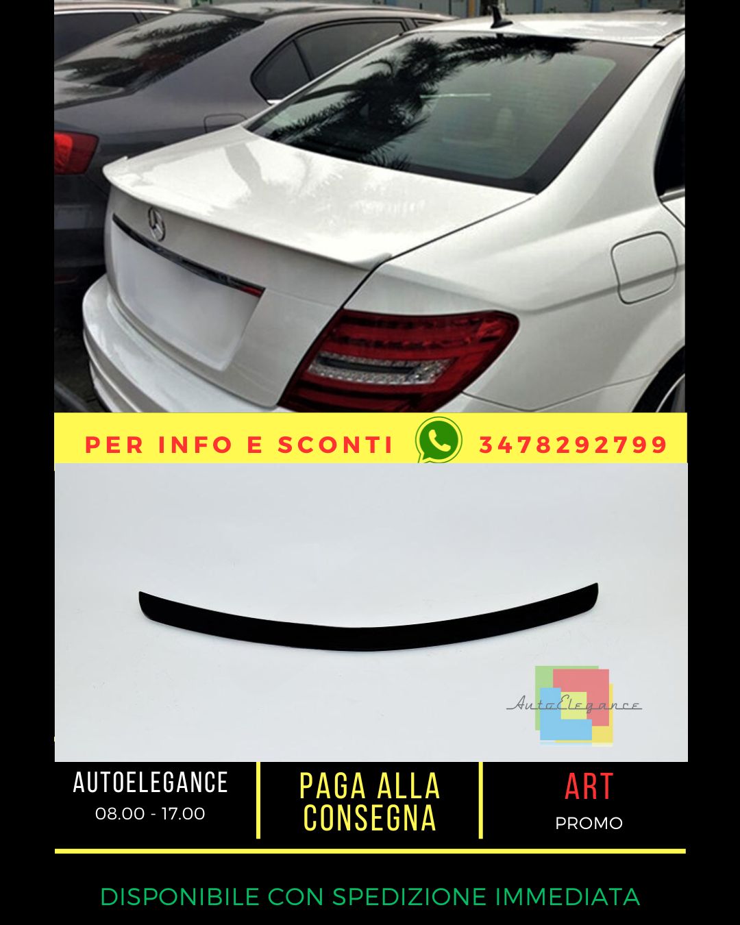 🔥SPOILER adatto PER Mercedes C class W204 2007-2014 Sedan🔥