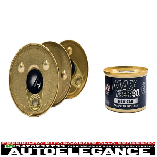 paradise air fresh deodorante biologico senza tappo lattina max fresh 30 4 lattine auto nuova