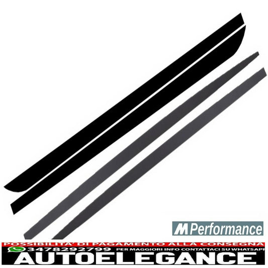 minigonne laterali estensioni labbra aggiuntive con decalcomanie nero opaco adatte per bmw f10 f11 serie 5 (2011-up) design m-performance