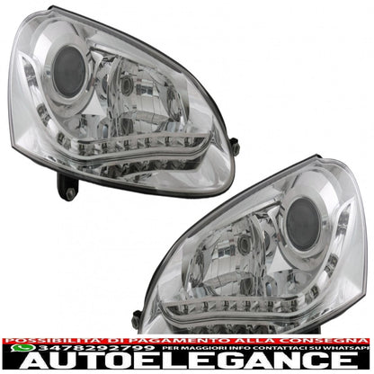 Xenon headlights suitable for vw golf 5 v jetta iii (2003-2009) chrome right hand drive 