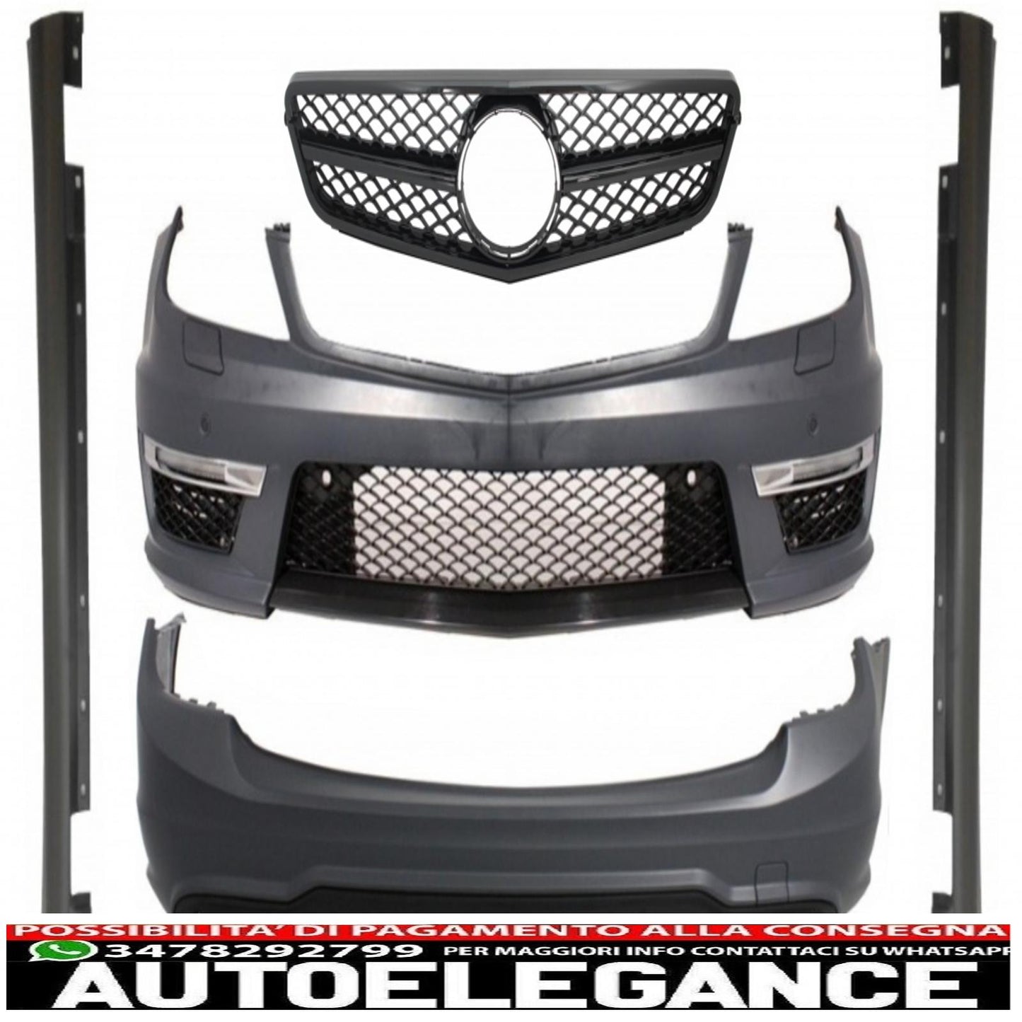 body kit suitable for mercedes c-class w204 facelift c63 t-modell s204 estate wagon estate with single frame front grille sport piano black 