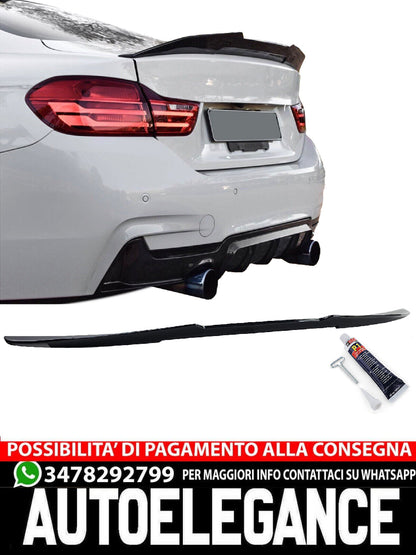 Spoiler posteriore a coda d'anatra nero lucido compatibile per BMW Serie 4 F32 Coupé 2013-2021