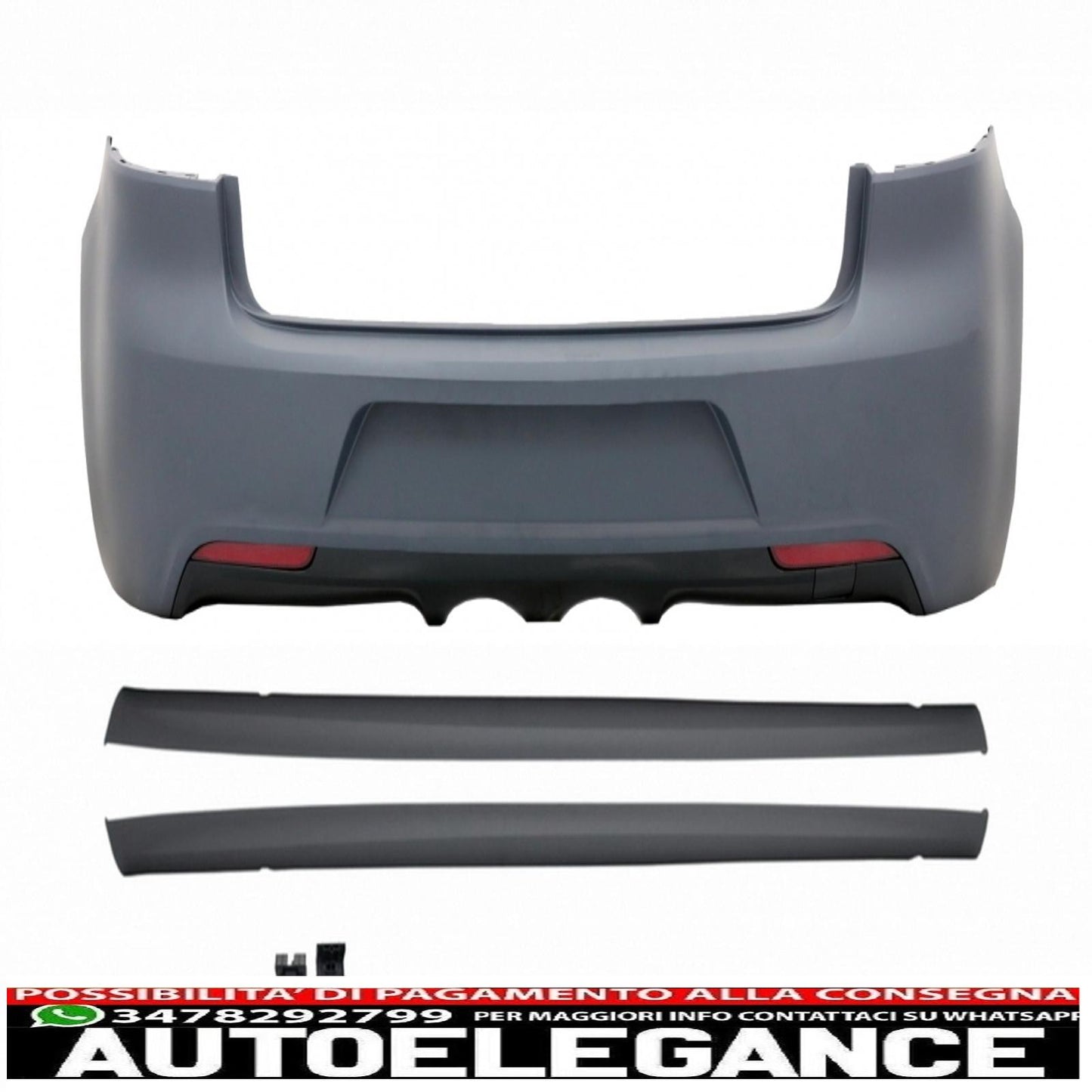Paraurti posteriore con minigonne laterali adatto per vw golf vi (dal 2008 in poi) design r20