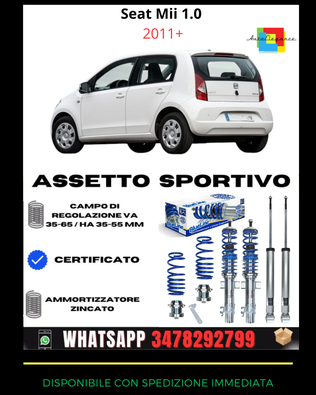 🔥Assetto sportivo adatto per Seat Mii 1.0 2011+🔥