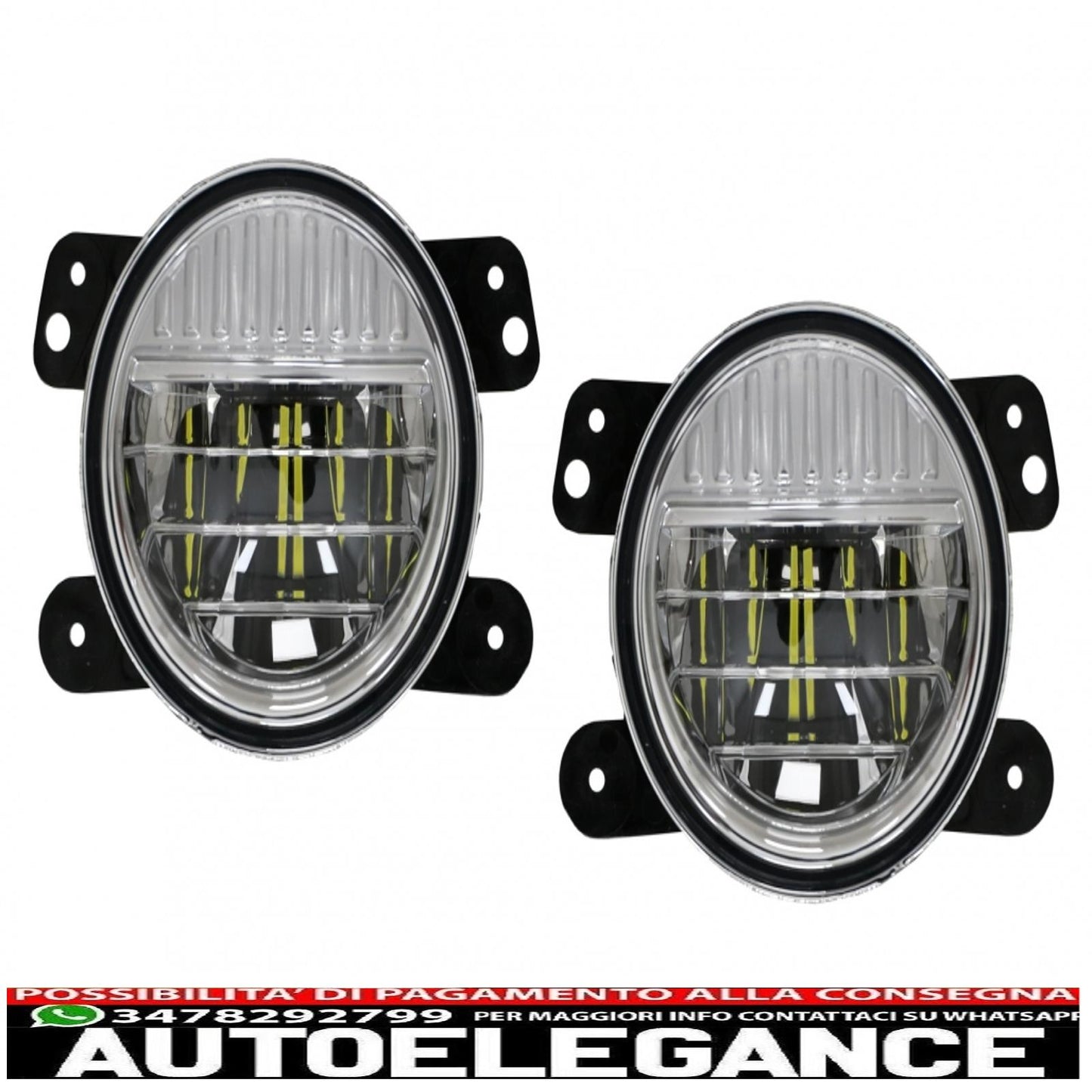 4 inch Full LED Fog Light Fit For Jeep Wrangler JK TJ JL (1996-2018)