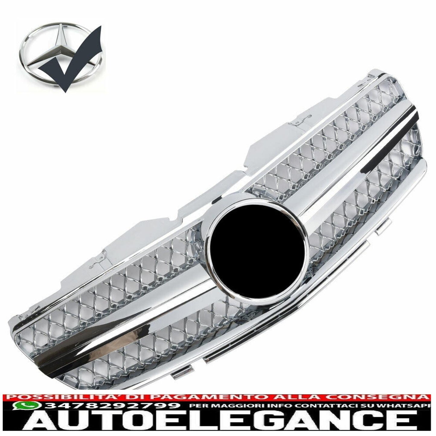 sports grill radiator grill suitable for mercedes r230 sl 2001-2006 chrome - show original titleoriginal textsport grill kühlergrill passt für mercedes r230 sl 2001-2006 chrome
