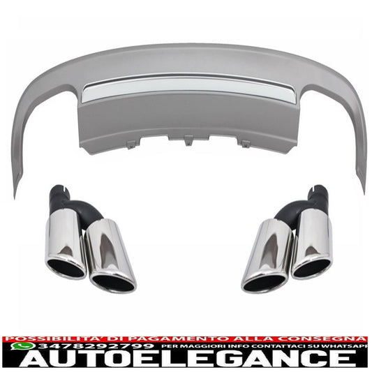 Paraurti posteriore mantovana diffusore terminali di scarico terminali di scarico adatti per audi a5 8t 2 porte coupé cabriolet (2012-2015) s5 design