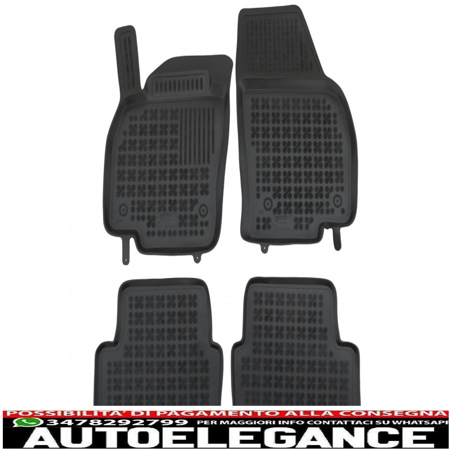 Black rubber mat suitable for VW Polo VI 2017+