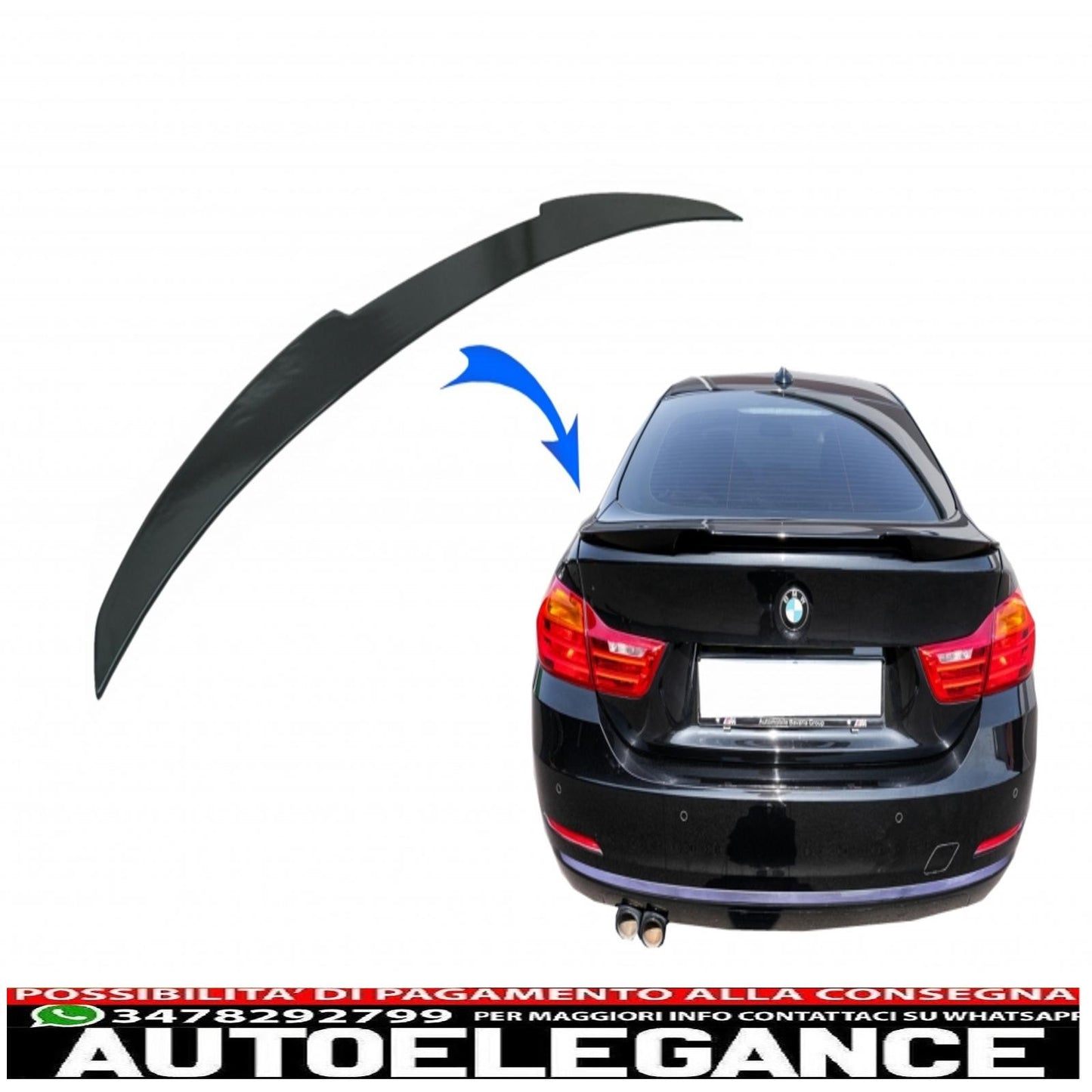 trunk spoiler suitable for bmw 4 series gran coupe f36 (2014-up) m4 csl design piano black 