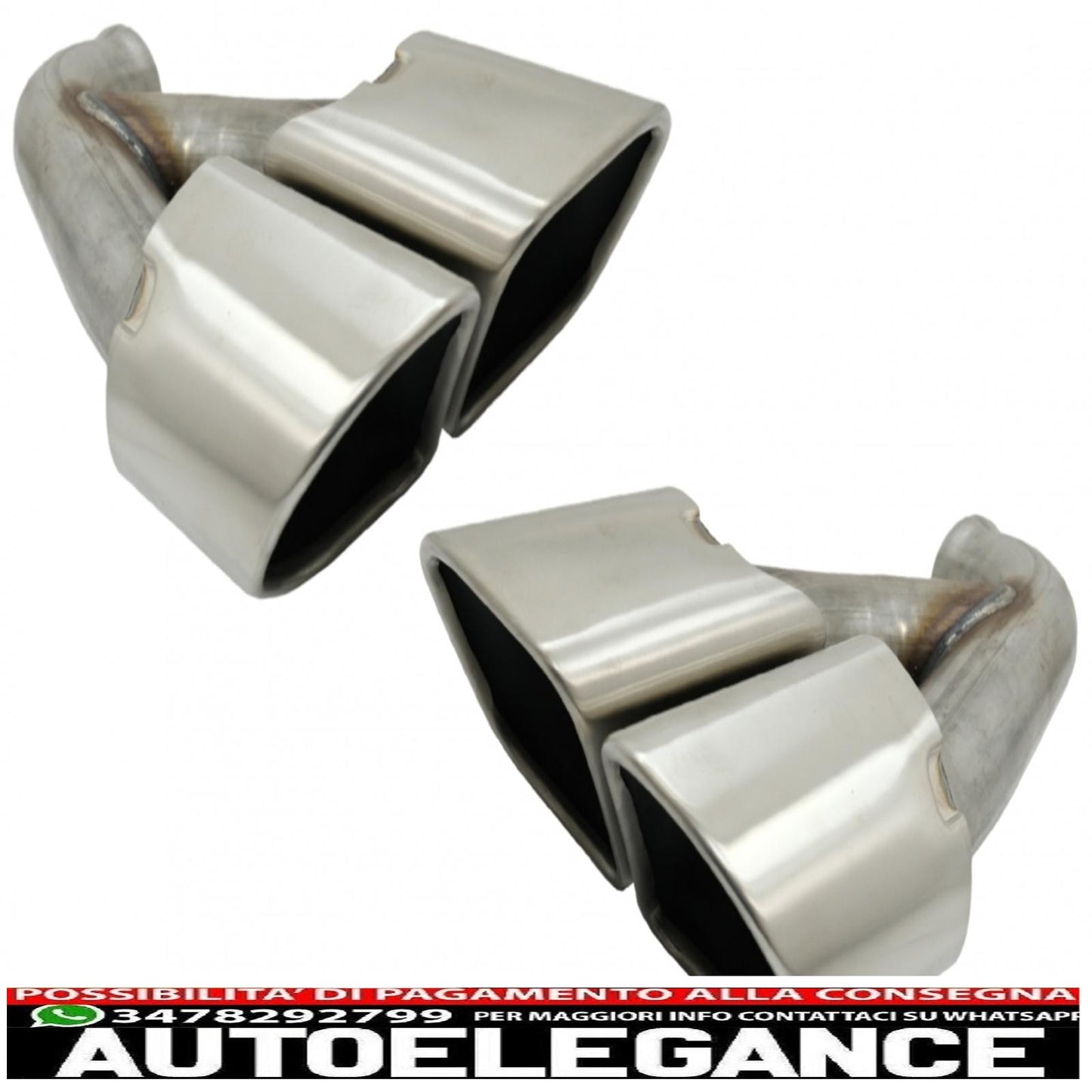 dual exhaust tips exhaust tips suitable for porsche cayenne 92a facelift (10/2014-2017) turbo design 