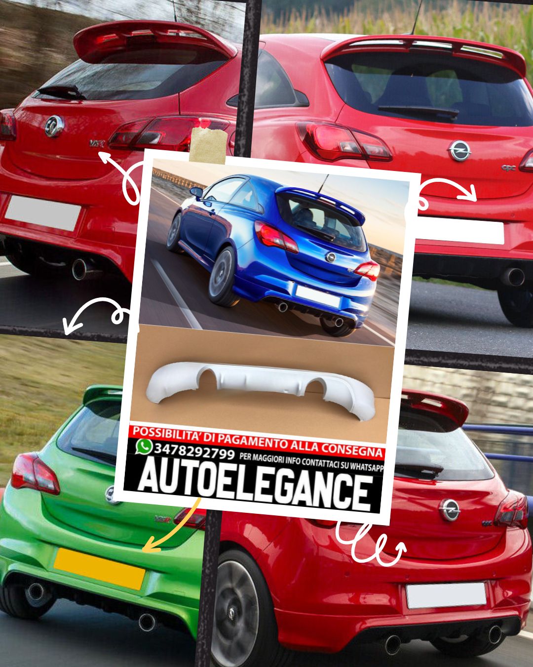 DIFFUSORE ADATTO PER OPEL CORSA E ( 2014-2019 ) OPC STILE