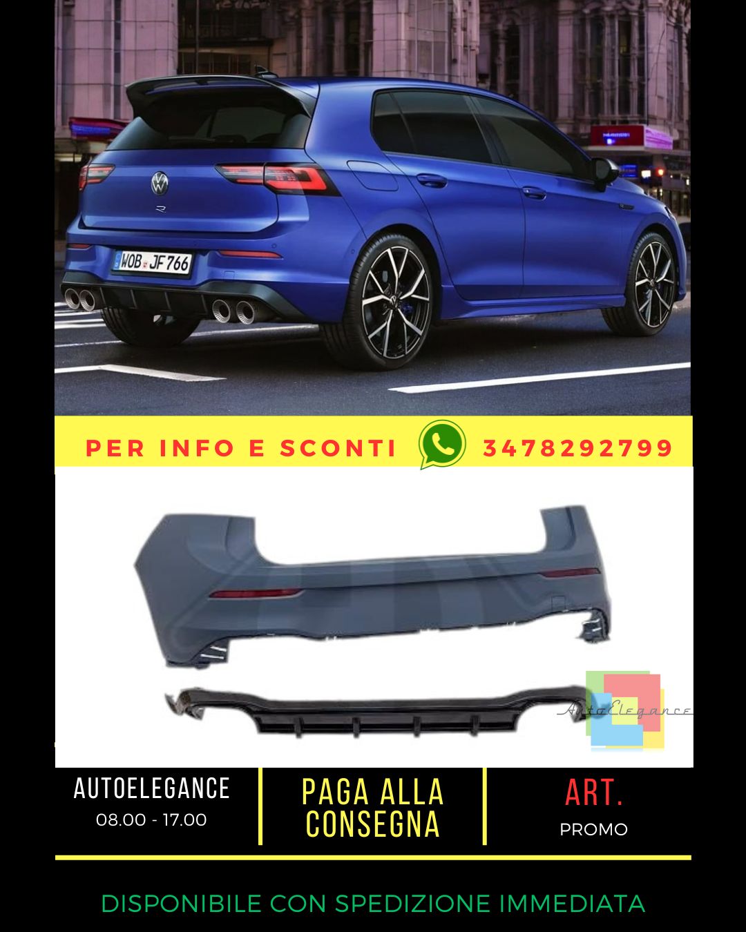 ⭐Paraurti posteriore adatto per golf 8 look R 2020+⭐
