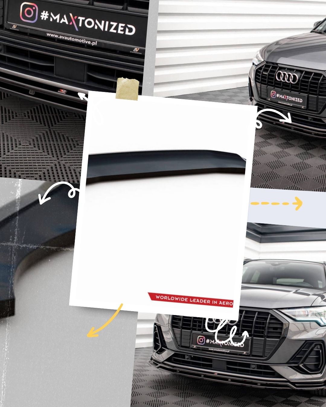 SPLITTER ANTERIORE compatibile per  V.2 AUDI Q3 S-LINE F3  (2018-  )