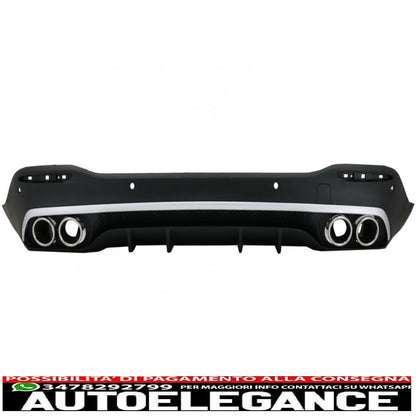 diffusore posteriore con terminali di scarico color argento adatti per mercedes gle w167 suv v167 sport line (2019-up) design gle53