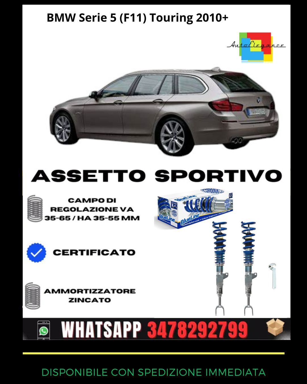 🔥Assetto sportivo adatto per BMW Serie 5 (F11) Touring 2010+🔥