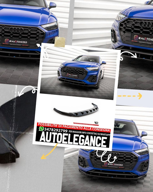 SPLITTER ANTERIORE adatto compatibile per V.2 AUDI SQ5 / Q5 S-LINE SUV / SPORTBACK MK2 FACELIFT