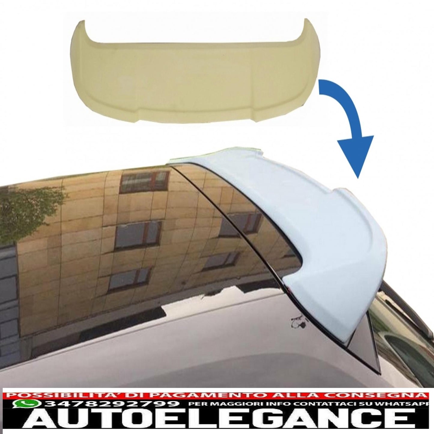 additional roof spoiler suitable for audi a3 8v sportback 5d (2012-) rs3 look
