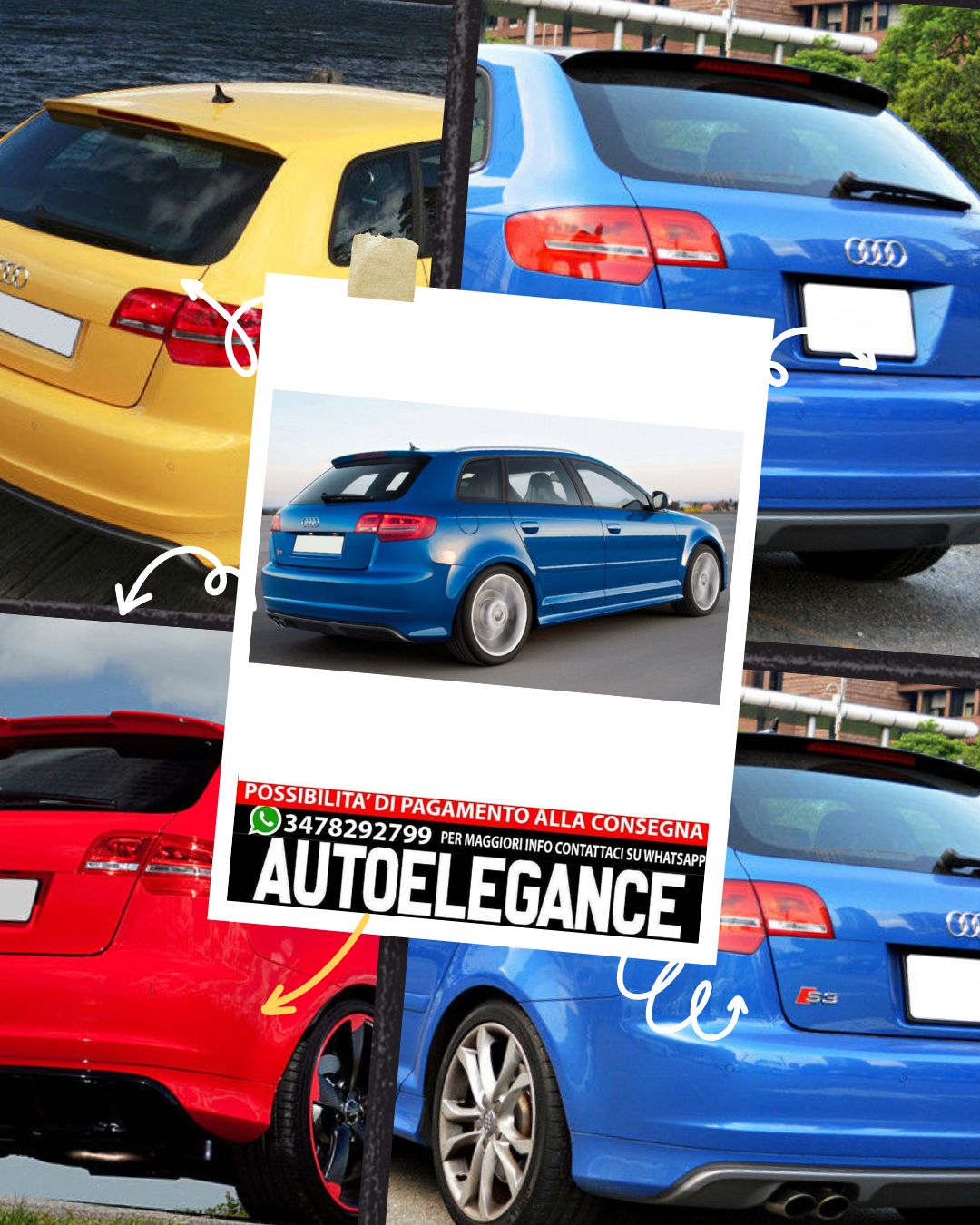 SKIRTS SUITABLE FOR AUDI A3 SPORTBACK 5 DOORS S3 STYLE ( 2005-2012 ) 