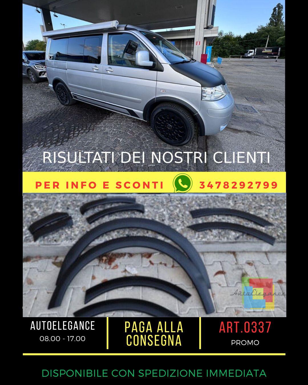 ⭐PARAFANGHI ADATTI PER VW TRANSPORTER T5 T5.1 2003-2015 NERO OPACO ⭐