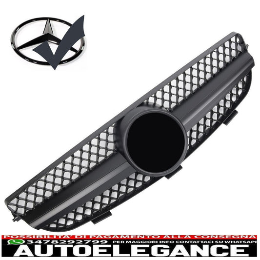 Sports radiator grille for Mercedes W209 CLK matt black 