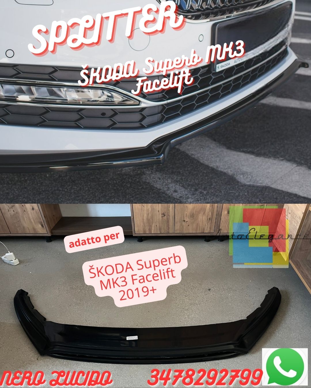 ⭐SPLITTER ADATTO PER ⭐SKODA Superb MK3 ⭐ Facelift 2019+ ⭐