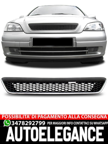 Griglia del radiatore OPC Sport a nido d'ape senza stemma nera aftermarket compatibile con Opel Astra G 97-04
