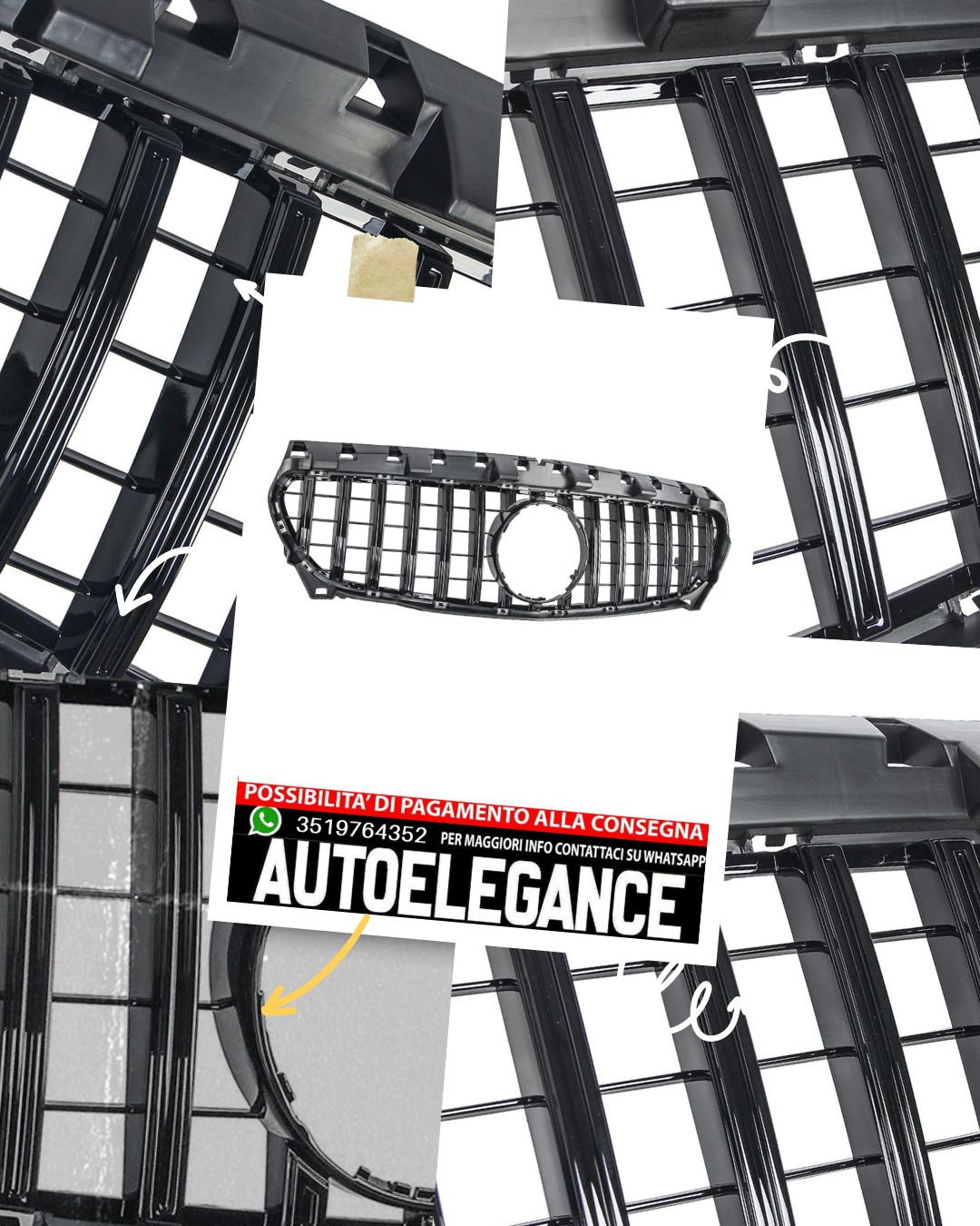 GT Panamericana GRILLE suitable for Mercedes CLA W117 X117 13-16 all black 