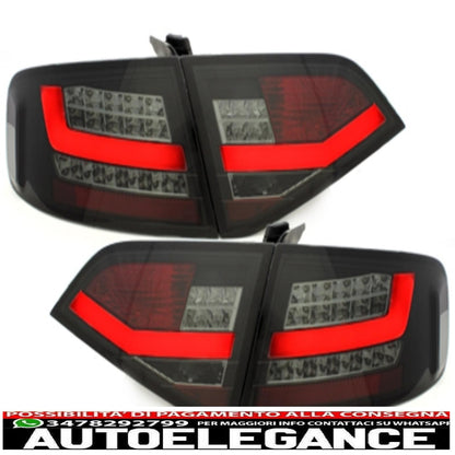 led rear lights suitable for audi a4 b8 8k sedan 2007-2010 black/smoke
