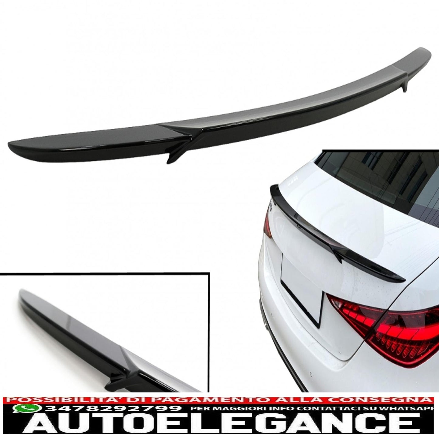 Boot Spoiler Suitable for Mercedes C-Class W206 Limousine (2021 onwards) Piano Black