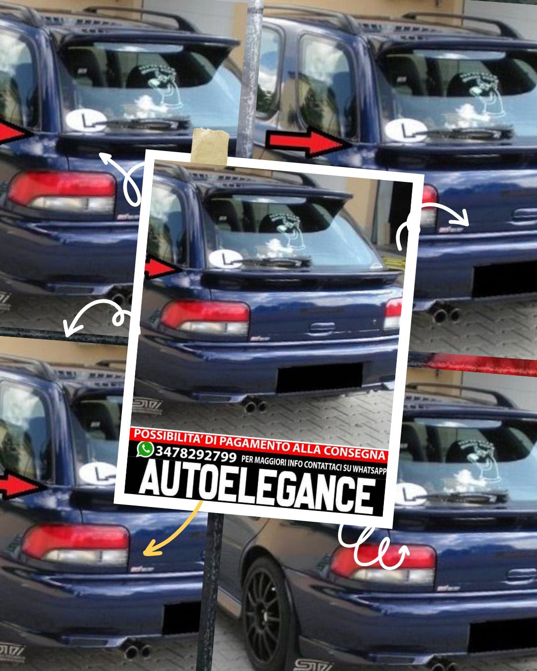 SPOILER COPERCHIO BAULE per SUBARU IMPREZA GC COMBI 1993-2000