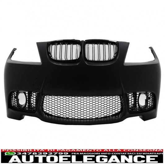 Paraurti anteriore con griglie a doppio rene adatto per bmw serie 3 e90 e91 lci (2008-2011) berlina touring m3 design