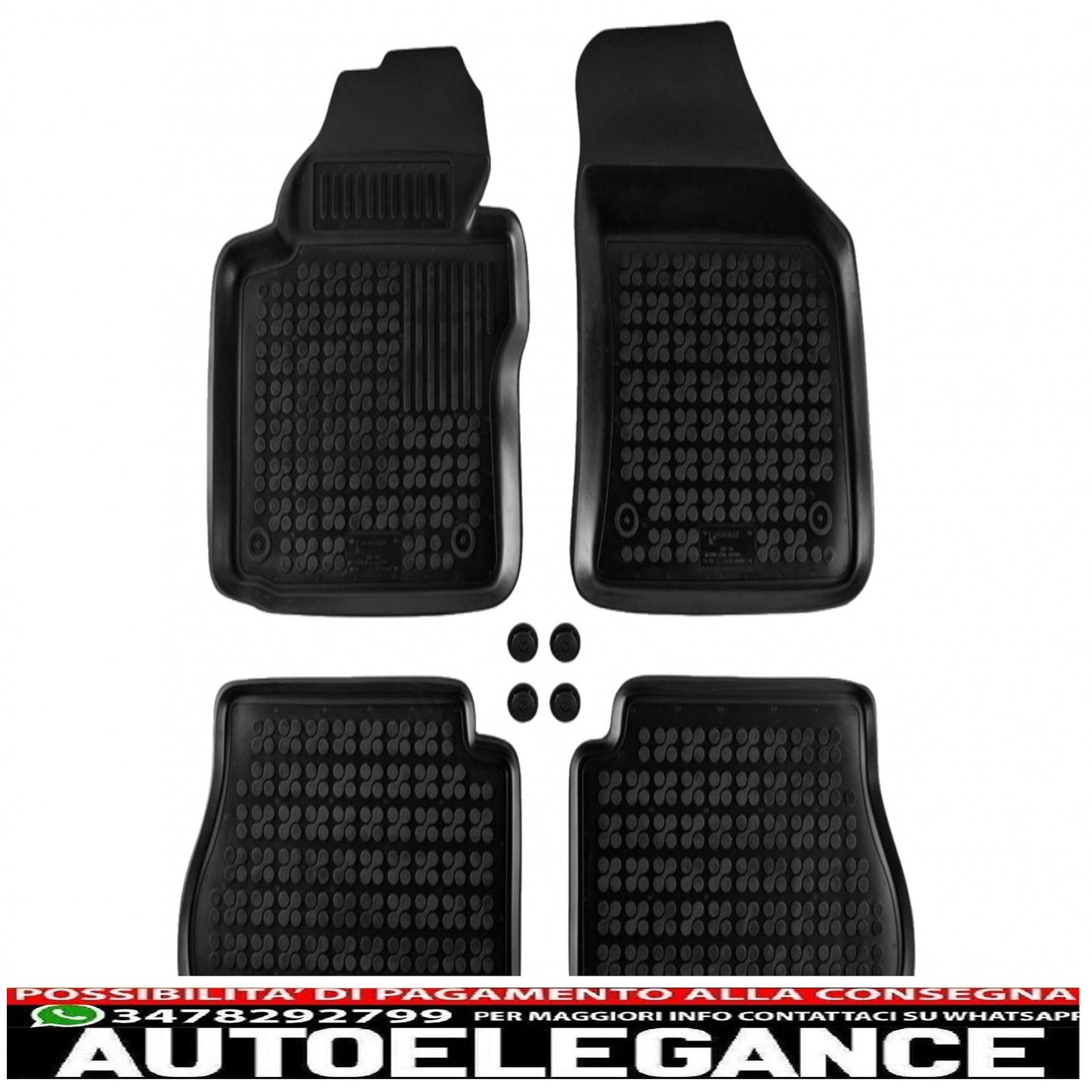 black rubber mat suitable for vw caddy (2003-) vw caddy maxi life (2007-)