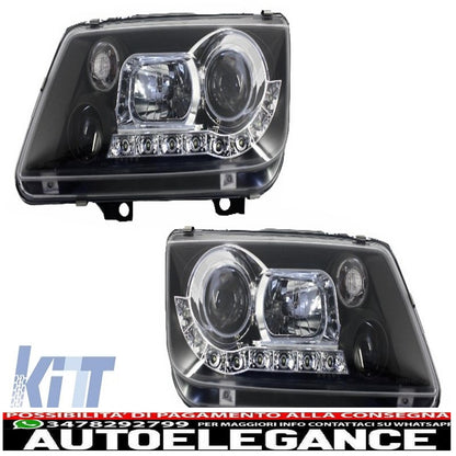 dayline headlights suitable for vw bora 98-05 drl black optics 