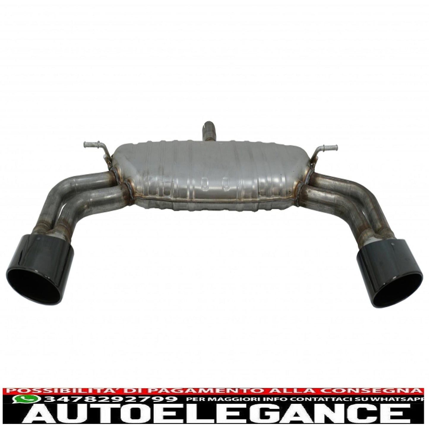complete exhaust system suitable for audi a3 8v sedan/cabrio (2012-2019) rs3 design piano black tips 
