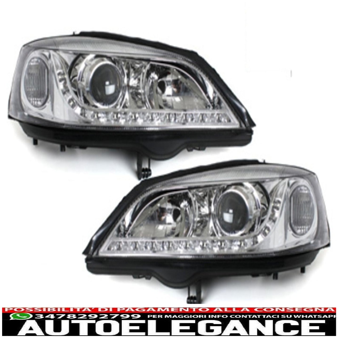 daytime running lights suitable for opel astra g (09.1997-02.2004) chrome drl optics