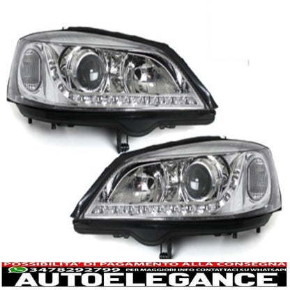 daytime running lights suitable for opel astra g (09.1997-02.2004) chrome drl optics