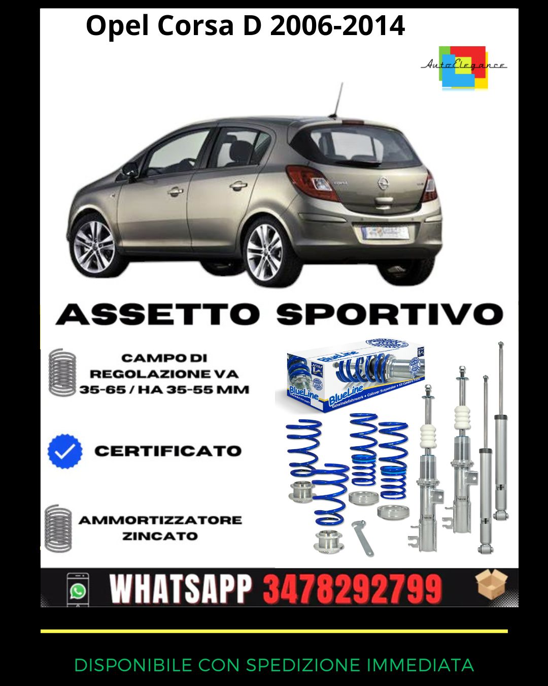 🔥Assetto sportivo ADATTO PER Opel Corsa D anno 2006 - 2014🔥