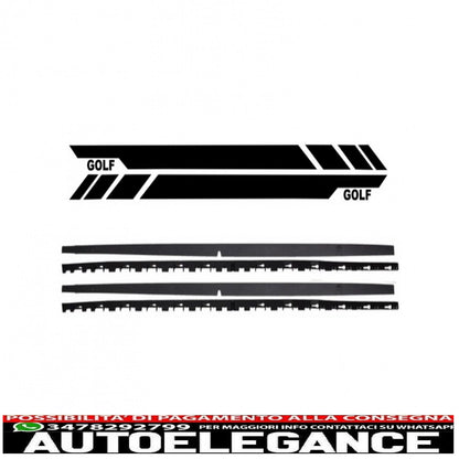 side skirts with side decals black vinyl sticker suitable for vw golf 7 vii hatchback (2013-2017) gti design