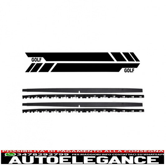 minigonne laterali con decalcomanie laterali adesivo in vinile nero adatto per vw golf 7 vii hatchback (2013-2017) gti design