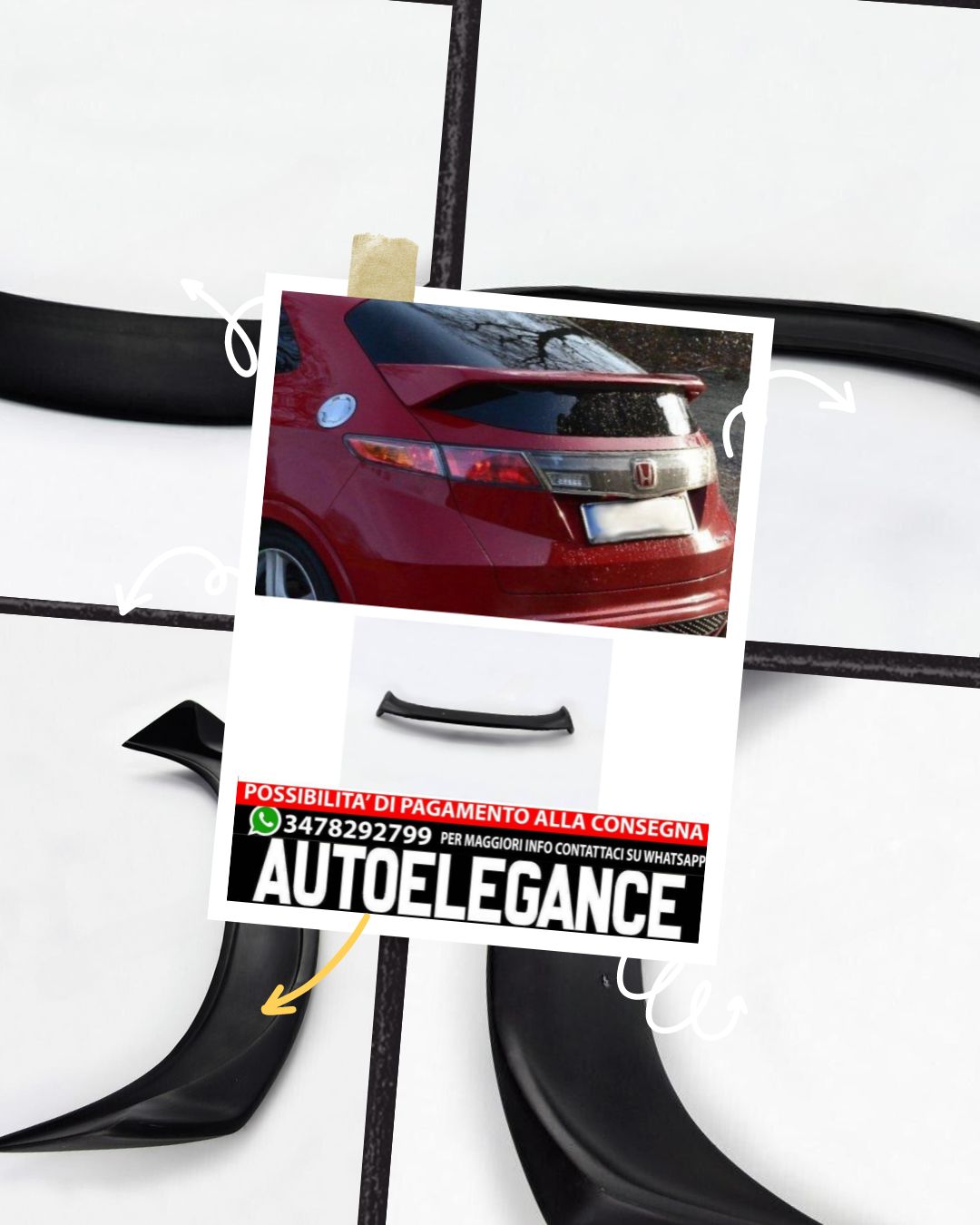 SPOILER suitable for HONDA CIVIC 8 HB 2006-2011