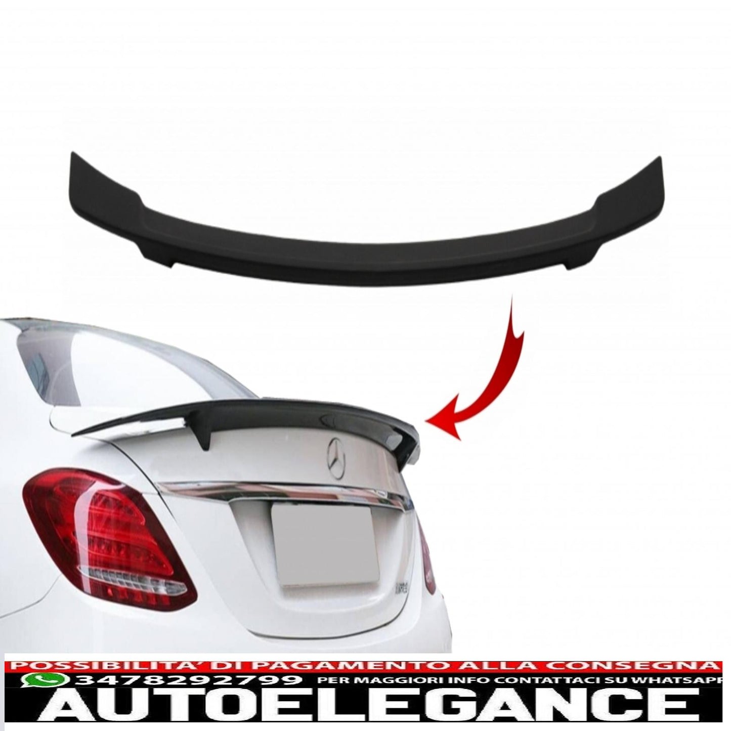 trunk spoiler suitable for mercedes c-class w205 (2014-2020) gts-design matt black 