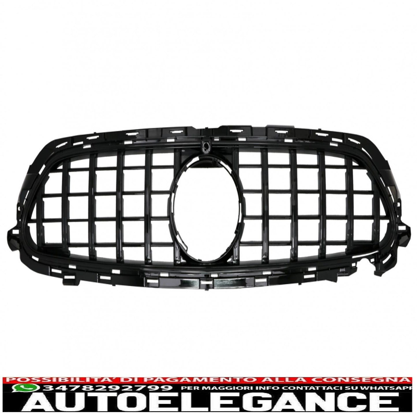 center grille suitable for mercedes e class facelift w213 s213 c238 a238 sport line (2020-up) gt-r design panamericana black
