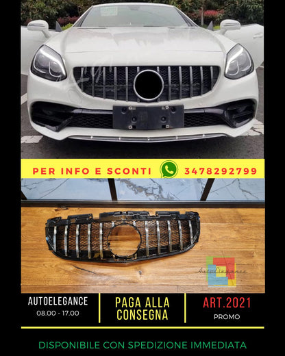 🔥2001 GRIGLIA ADATTA PER MERCEDES SLC R172 2016-2020 LOOK GT CROMATA🔥