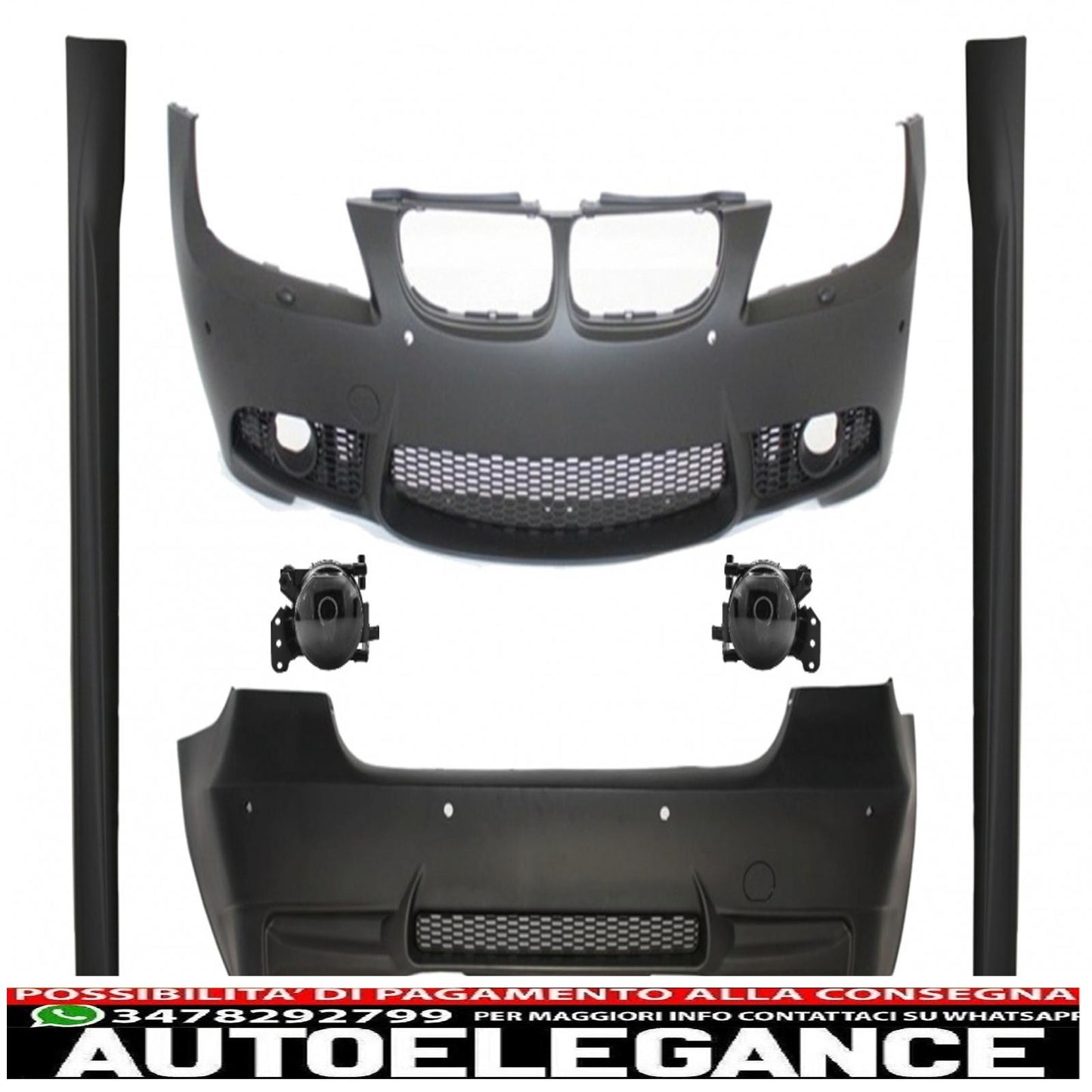 complete body kit suitable for bmw 3 series e90 lci facelift 2008-2011 m3 design with fog lights pdc 