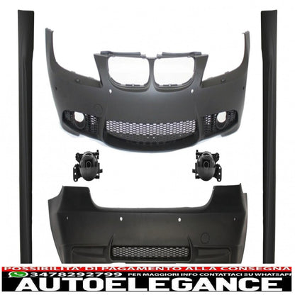complete body kit suitable for bmw 3 series e90 lci facelift 2008-2011 m3 design with fog lights pdc 